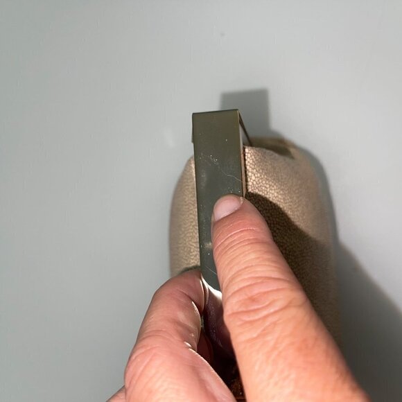 Kate Spade Queen Of The Nile Clutch Purse Tan Stingray Leather Gold Hardware - Picture 6 of 14